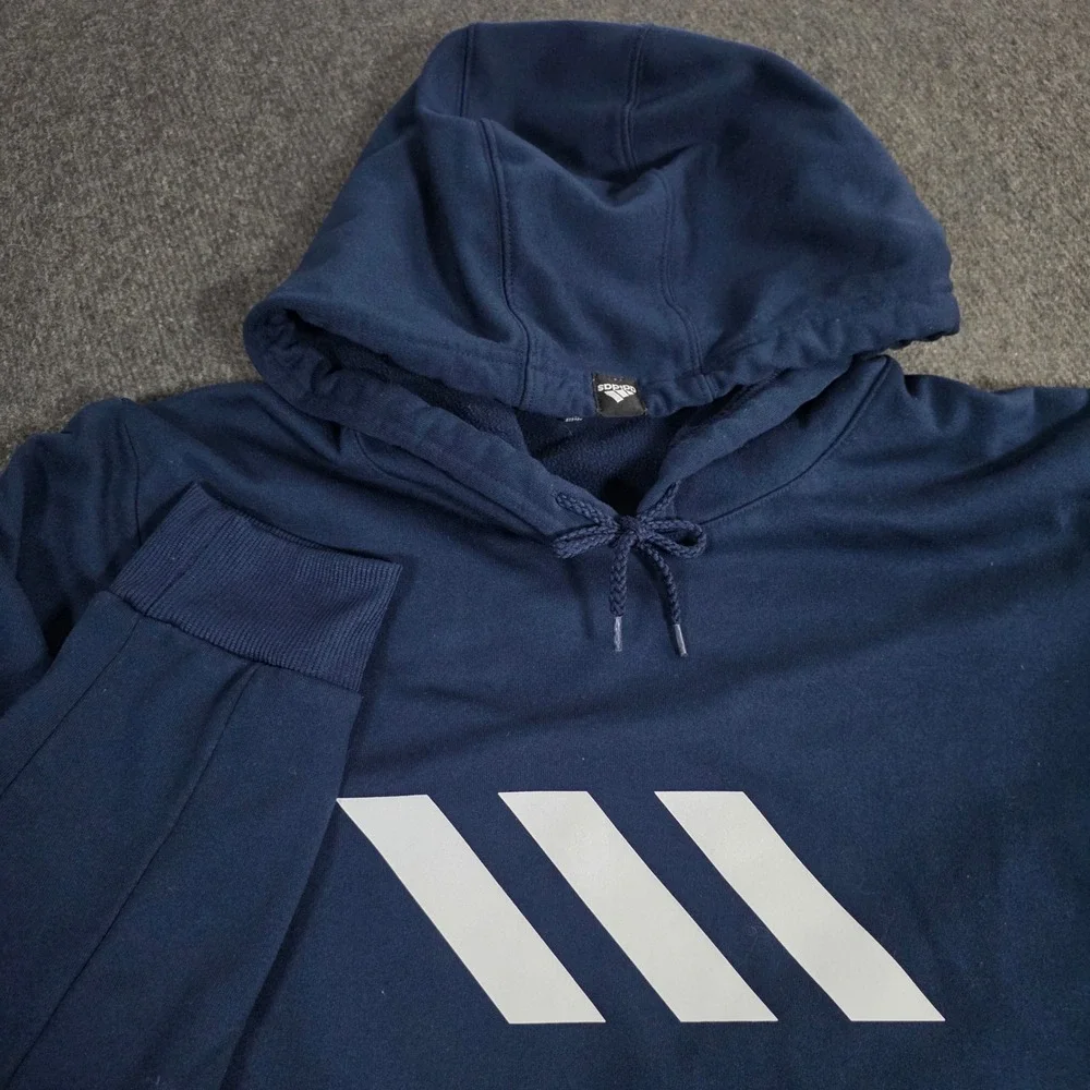 Adidas Men's Navy Basketball Club Hoodie Pullover‎ ClimaWarm XL